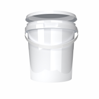 Plastic bucket with lid, PP, round, 0.98 liters, food safe