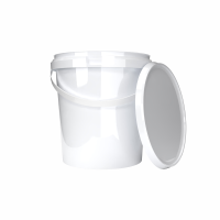 Plastic bucket with lid, PP, round, 0.98 liters, food safe