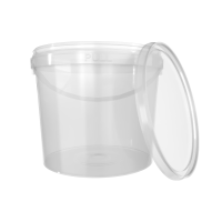 Bucket with lid 5 litre round transparent food-safe airtight