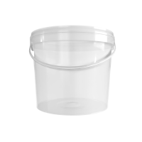Bucket with lid 5 litre round transparent food-safe airtight