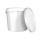 Plastic bucket with lid, PP, round, 4 liters, food safe White