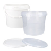 Plastic bucket with lid, PP, round, 4 liters, food safe