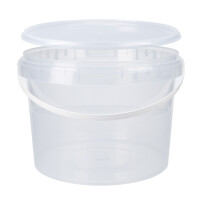 Plastic bucket with lid, PP, round, 2 liters, food safe...