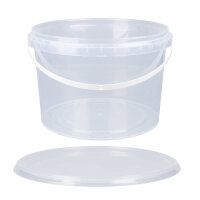 Plastic bucket with lid, PP, round, 2 liters, food safe