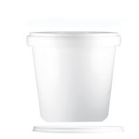 Plastic bucket with lid, ergonomic handle, PP, round, 20...