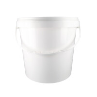 Plastic bucket with lid, ergonomic handle, PP, round, 20 liters, food-safe White