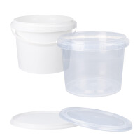 Plastic bucket with lid, PP, round, 1.5 liters, food safe