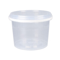 Plastic bucket with lid, PP, round, 1.5 liters, food safe Transparent