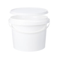 Plastic bucket with lid, PP, round, 1.5 liters, food safe...