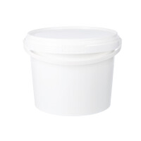 Plastic bucket with lid, PP, round, 1.5 liters, food safe White