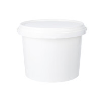 Plastic bucket with lid, PP, round, 1.5 liters, food safe White