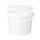 Plastic bucket with lid, PP, round, 1.5 liters, food safe White