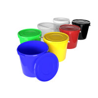 Plastic bucket with lid, ergonomic handle, PP, round, 10...