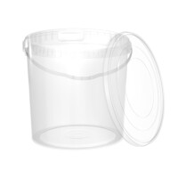 Bucket with ergonomic handle, PP, round, 10 liters,...