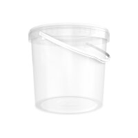 Bucket with ergonomic handle, PP, round, 10 liters, food-safe Transparent