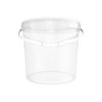 Bucket with ergonomic handle, PP, round, 10 liters, food-safe Transparent