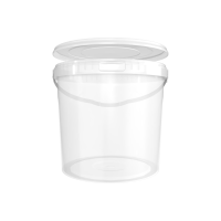 Bucket with ergonomic handle, PP, round, 10 liters, food-safe Transparent