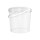 Bucket with ergonomic handle, PP, round, 10 liters, food-safe Transparent