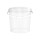 Bucket with ergonomic handle, PP, round, 10 liters, food-safe Transparent