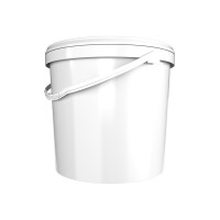 Bucket with ergonomic handle, PP, round, 10 liters, food-safe White