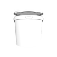 Bucket with ergonomic handle, PP, round, 10 liters, food-safe White