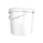 Bucket with ergonomic handle, PP, round, 10 liters, food-safe White