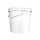 Bucket with ergonomic handle, PP, round, 10 liters, food-safe White