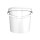 Bucket with ergonomic handle, PP, round, 10 liters, food-safe White