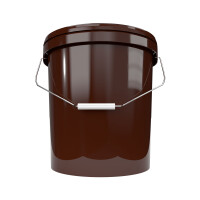 Bucket with metal handle, PP, round, 15.9 liters, food-safe, Brown