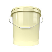 Bucket with metal handle, PP, round, 15.9 liters, food-safe, Ivory