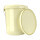 Bucket with metal handle, PP, round, 15.9 liters, food-safe, Ivory