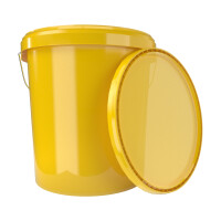 Bucket with metal handle, PP, round, 15.9 liters,...