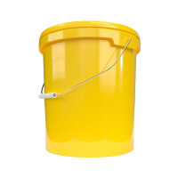 Bucket with metal handle, PP, round, 15.9 liters, food-safe, Yellow