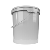 Bucket with metal handle, PP, round, 15.9 liters, food-safe, Grey