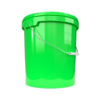 Bucket with metal handle, PP, round, 15.9 liters, food-safe, Green