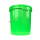 Bucket with metal handle, PP, round, 15.9 liters, food-safe, Green