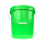 Bucket with metal handle, PP, round, 15.9 liters, food-safe, Green