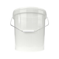 Bucket with metal handle, PP, round, 15.9 liters, food-safe, Natural