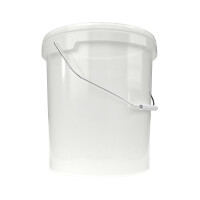 Bucket with metal handle, PP, round, 15.9 liters, food-safe, Natural