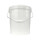 Bucket with metal handle, PP, round, 15.9 liters, food-safe, Natural