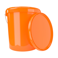 Eimer mit Deckel orange 16 Liter rund lebensmittelecht...