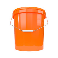 Bucket with metal handle, PP, round, 15.9 liters, food-safe, Orange