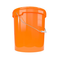 Bucket with metal handle, PP, round, 15.9 liters, food-safe, Orange