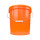 Bucket with metal handle, PP, round, 15.9 liters, food-safe, Orange