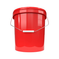 Bucket with metal handle, PP, round, 15.9 liters, food-safe, Red