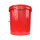 Bucket with metal handle, PP, round, 15.9 liters, food-safe, Red