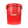 Bucket with metal handle, PP, round, 15.9 liters, food-safe, Red