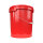 Bucket with metal handle, PP, round, 15.9 liters, food-safe, Red