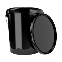 Eimer mit Deckel schwarz 16 Liter rund lebensmittelecht...
