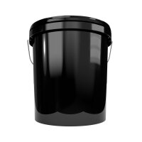 Bucket with metal handle, PP, round, 15.9 liters, food-safe, Black